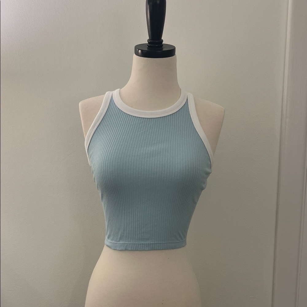 Uniqlo Light Blue Ribbed Top